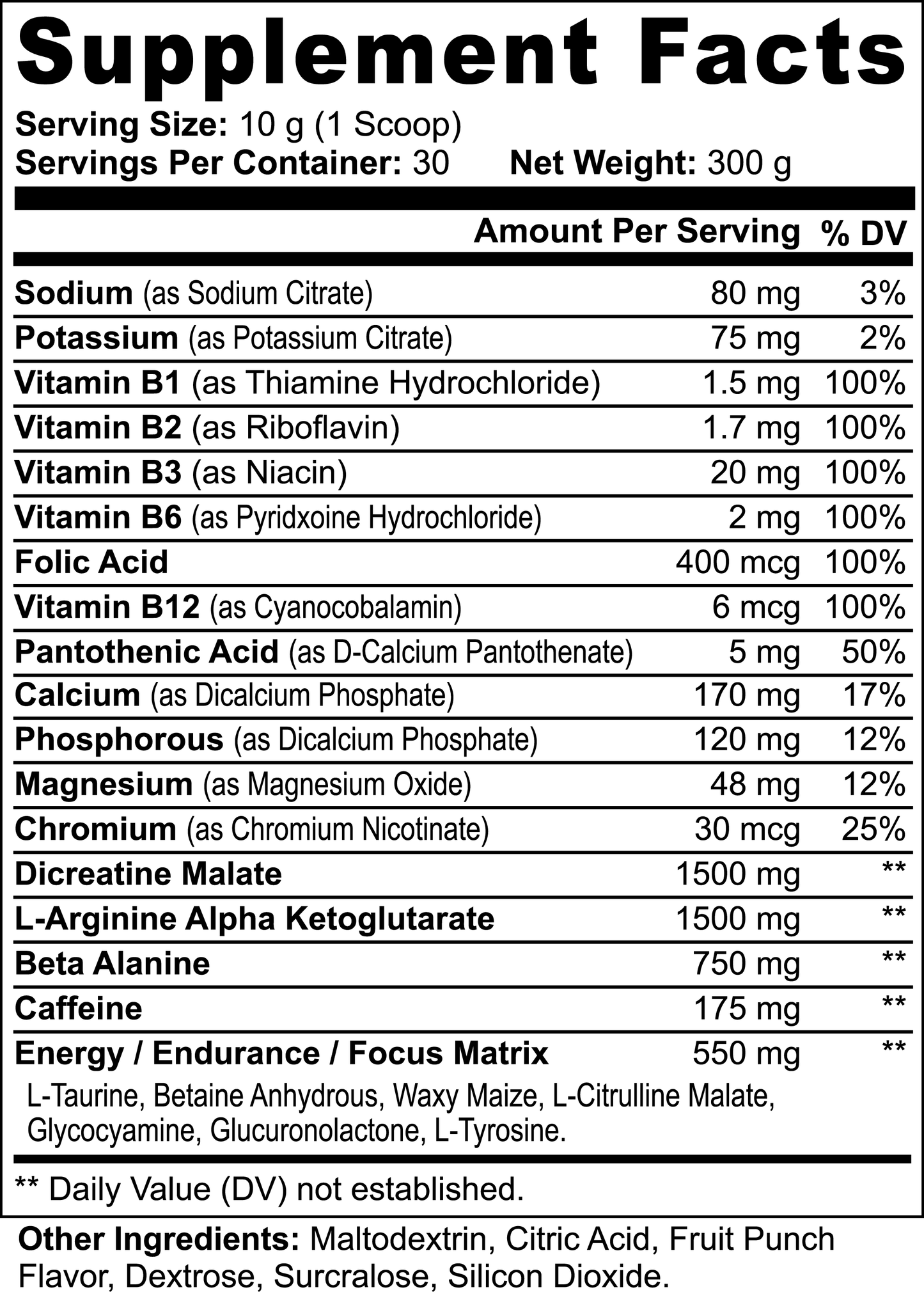 PORRADA PRE-WORKOUT - FRUIT PUNCH