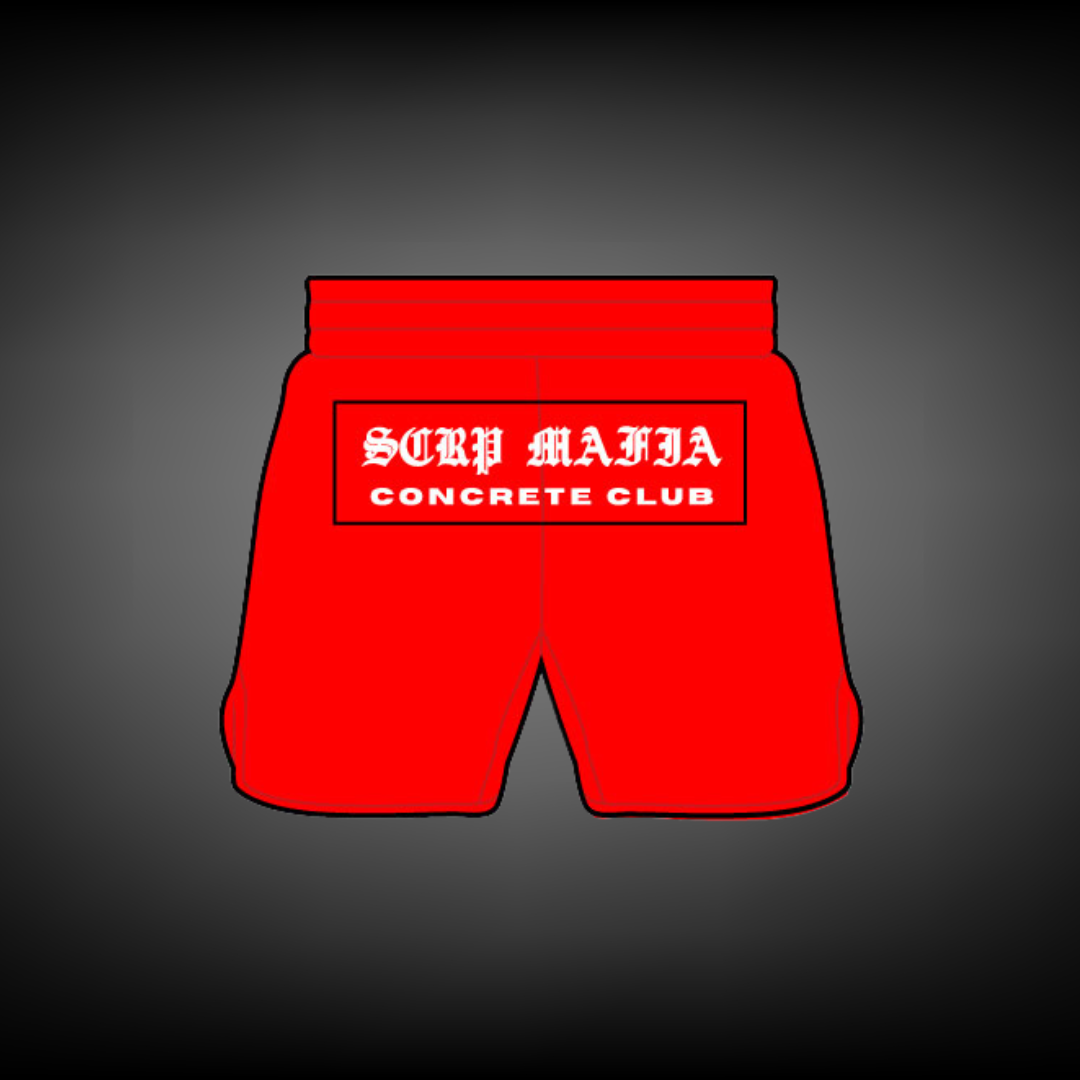 SCRP MAFIA CONCRETE CLUB GRAPPLING SHORTS - RED